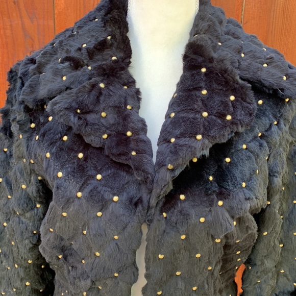 Sheri Bodell Black Rabbit Fur Jacket - Picture 2 of 9